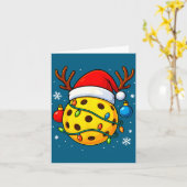 Christmas Ckleball Santa Hat Lights Srts Xmas Paja カード (黄色い花)