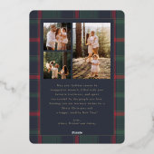 Christmas Classic Plaid Foil Photo Holiday Card 箔招待状 (裏面)