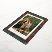 Christmas Classic Plaid Foil Photo Holiday Card 箔招待状 (回転した状態)