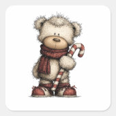 Christmas Clipart Collection | Teddy Bear  スクエアシール (正面)
