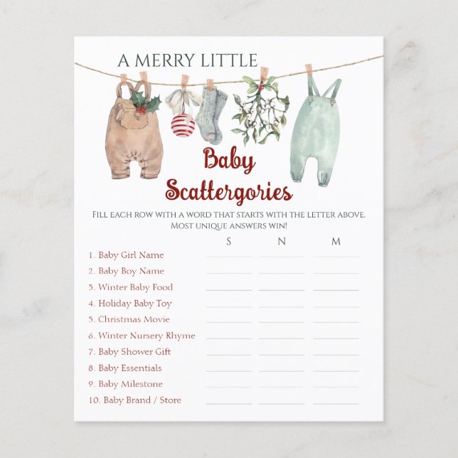 Christmas Clothes A Merry Little Baby Scattergorie (正面)