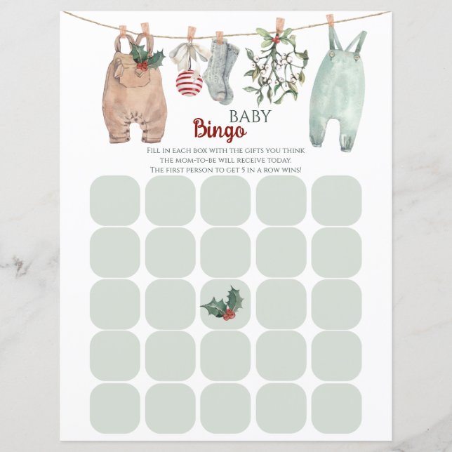 Christmas Clothes Baby Bingo Game (正面)