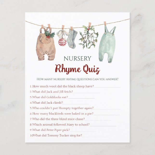 Christmas Clothes Nursery Rhyme Quiz (正面)