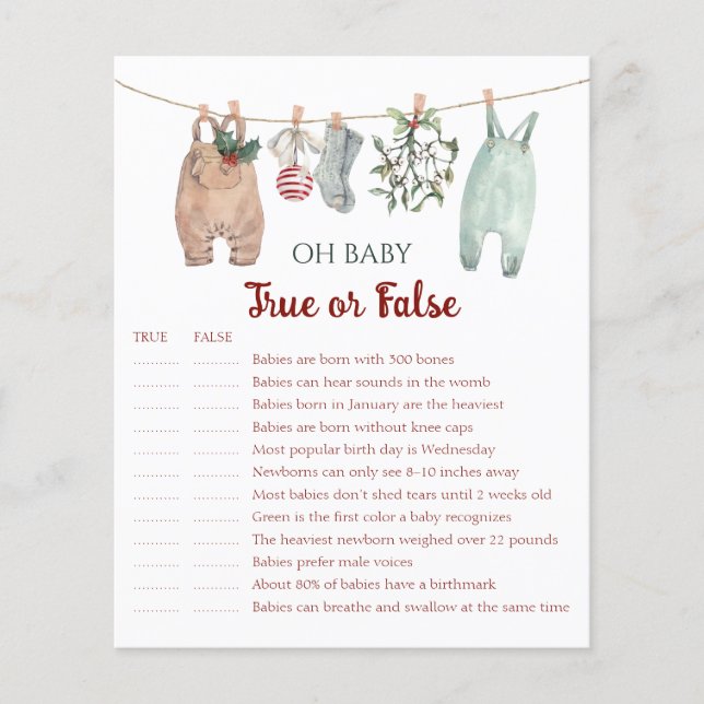 Christmas Clothes Oh Baby True or False (正面)