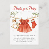 Christmas Clothesline Baby Shower Books for Baby エンクロージャーカード (正面)