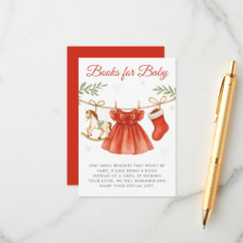 Christmas Clothesline Baby Shower Books for Baby エンクロージャーカード