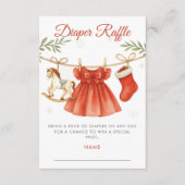 Christmas Clothesline Baby Shower Diaper Raffle エンクロージャーカード (正面)