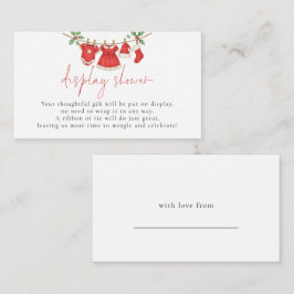 Christmas Clothesline Display Baby Shower エンクロージャーカード