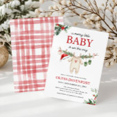 Christmas Clothesline Merry Little Baby Shower 招待状