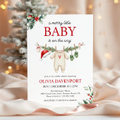 Christmas Clothesline Merry Little Baby Shower 招待状