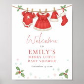 Christmas Clothesline Welcome Baby Shower ポスター (正面)