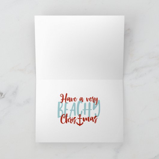 Christmas Coastal Tropical Sea Shell Wreath -Red シーズンカード (内部)