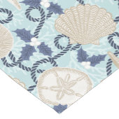 Christmas Coastal Tropical Sea Shells -Blue ショートテーブルランナー (コーナー)