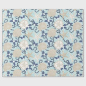 Christmas Coastal Tropical Sea Shells - Blue ラッピングペーパー (フラット)