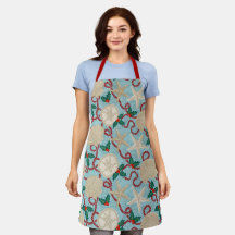 Christmas Coastal Tropical Sea Shells -Red