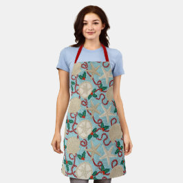Christmas Coastal Tropical Sea Shells -Red エプロン