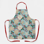 Christmas Coastal Tropical Sea Shells -Red エプロン (正面)
