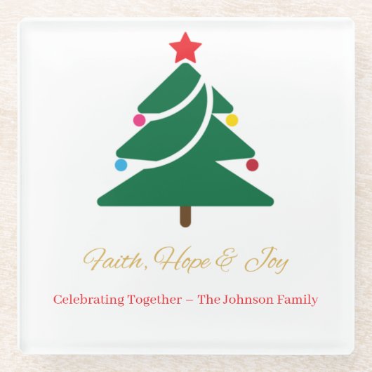 Christmas Coaster ガラスコースター (正面)