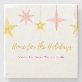 Christmas Coaster with Holiday Motifs ストーンコースター