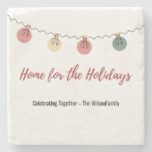 Christmas Coaster with Playful Holiday Icons ストーンコースター (正面)