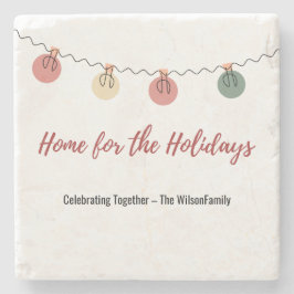 Christmas Coaster with Playful Holiday Icons ストーンコースター