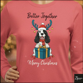 Christmas Cocker Spaniel Gift Graphic Reindeer トライブレンドＴシャツ