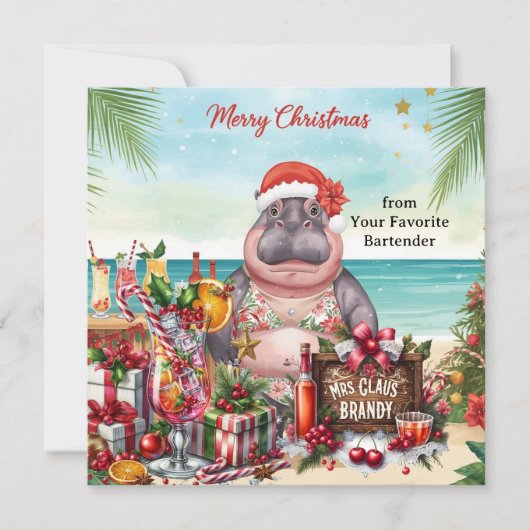 Christmas Cocktail Party Greeting Card  シーズンカード (正面)