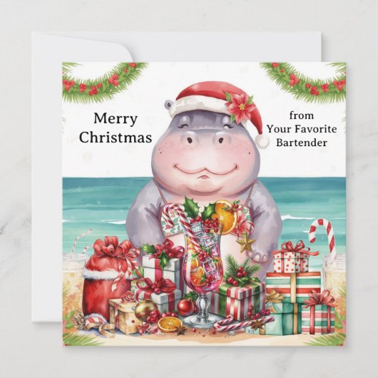 Christmas Cocktail Party Greeting Card  シーズンカード (正面)