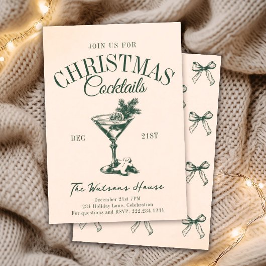 Christmas Cocktail Party Holiday Social Club  招待状