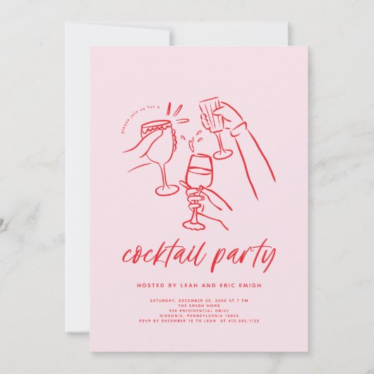 Christmas Cocktail Party Invitation 招待状 (正面)