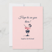 Christmas Cocktail Party Pink And Black Elegant 招待状 (裏面)