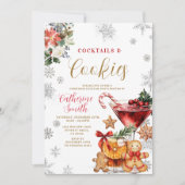 Christmas Cocktails and Cookies Party Invitation 招待状 (正面)