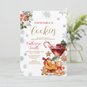 Christmas Cocktails and Cookies Party Invitation 招待状 (スタンド正面)