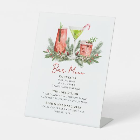 Christmas Cocktails Festive Drinks Holiday Bar 台座サイン (正面)