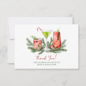 Christmas Cocktails Festive Holiday Party  サンキューカード (正面)