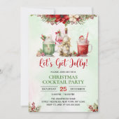 Christmas Cocktails Let's Get Jolly Party 招待状 (正面)