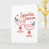 Christmas Cocktails Sparkle Season  カード (黄色い花)