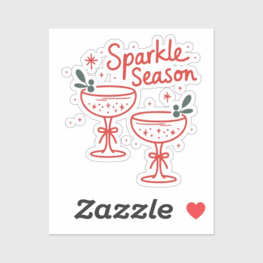Christmas Cocktails Sparkle Season  シール (シート)