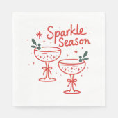 Christmas Cocktails Sparkle Season スタンダードランチョンナプキン (正面)
