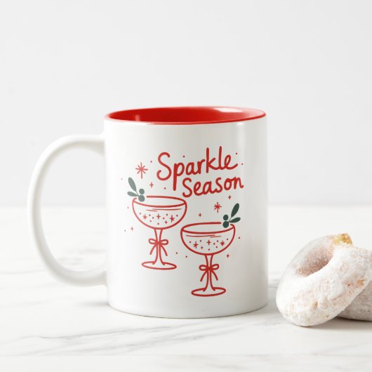 Christmas Cocktails Sparkle Season ツートーンマグカップ (ドーナツ)