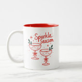 Christmas Cocktails Sparkle Season ツートーンマグカップ (左)