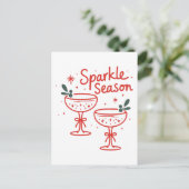Christmas Cocktails Sparkle Season  ポストカード (スタンド正面)