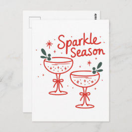 Christmas Cocktails Sparkle Season  ポストカード