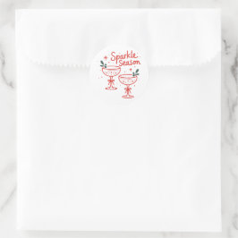 Christmas Cocktails Sparkle Season  ラウンドシール