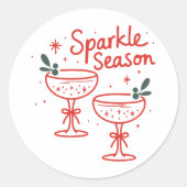 Christmas Cocktails Sparkle Season  ラウンドシール (正面)