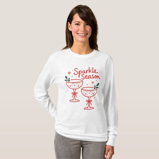 Christmas Cocktails Sparkle Season Tシャツ (正面フル)