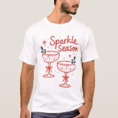 Christmas Cocktails Sparkle Season  Tシャツ (正面)