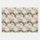 Christmas Cocktails Wrapping Paper Flat Sheet Set ラッピングペーパーシート (正面2)