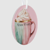 Christmas Cocoa Gold Blush Pink Mint Warm Wishes オーナメント (正面)