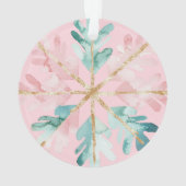 Christmas Cocoa Gold Blush Pink Mint Warm Wishes オーナメント (裏面)